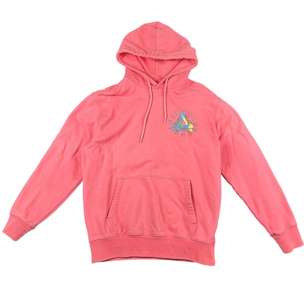 Palace Skateboards Zodigac Hoodie Mens Medium Pink Graphic Fleece Lined Tri-Ferg